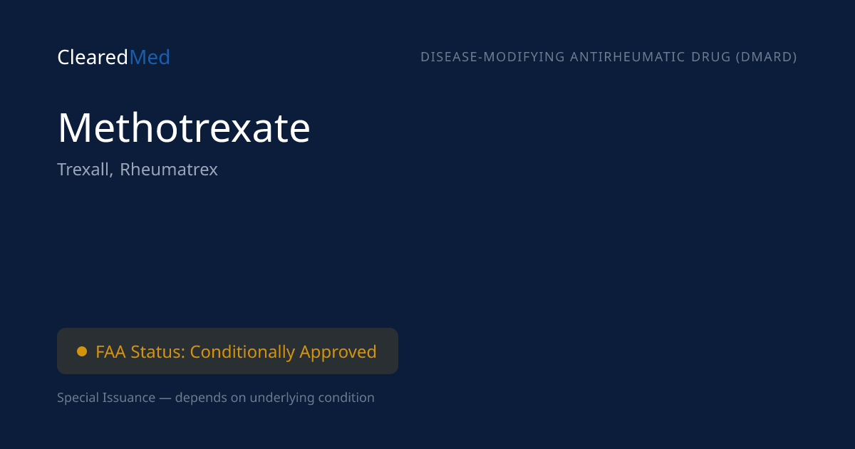 Methotrexate & FAA Medical Certification | ClearedMed