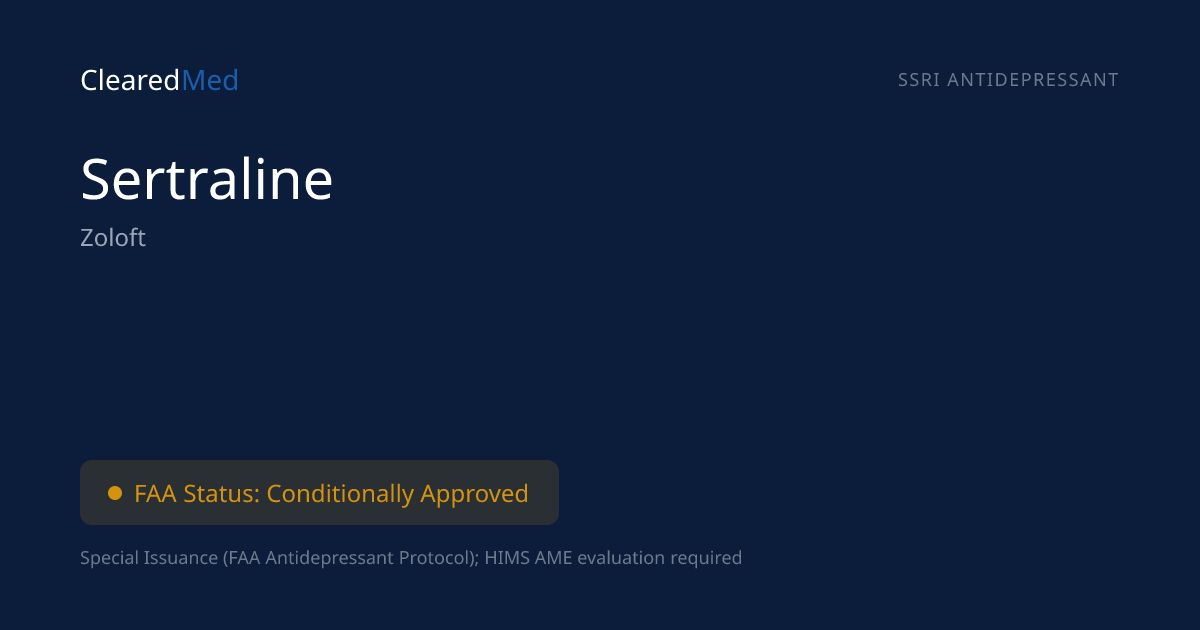 Sertraline & FAA Medical Certification | ClearedMed